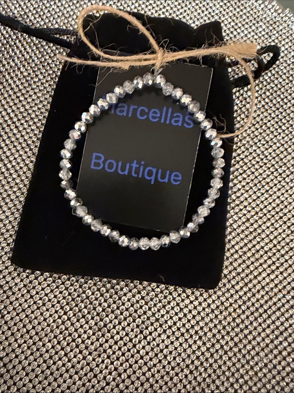 Silver Crystal Stretch Bracelet